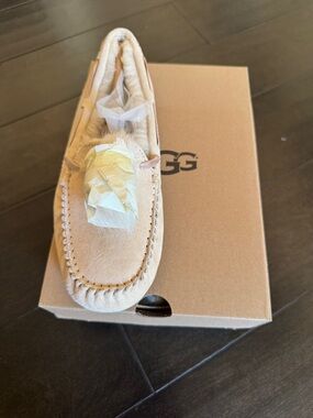 UGG Women's Light Pink Suede Moccasin Slippers